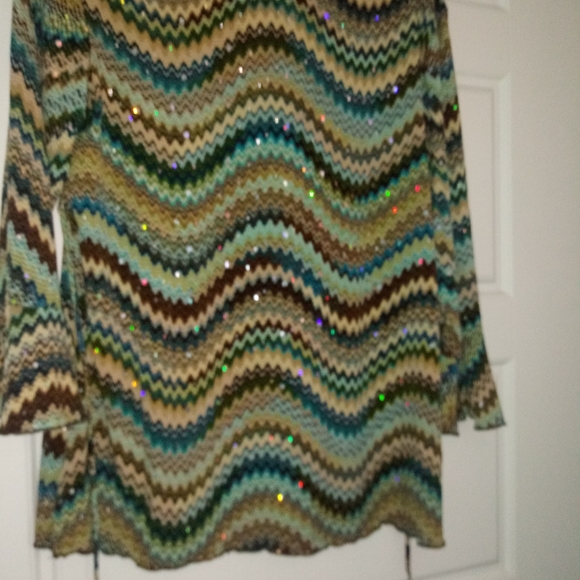 DRESS BARN colorful adjustable sparkly tie top size XL - Picture 5 of 7